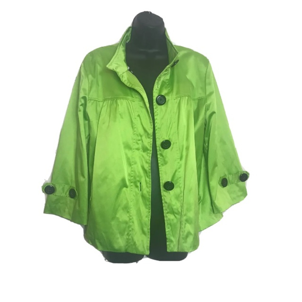 Multiples Lime Green Swing Jacket Lined Size Large - image 1